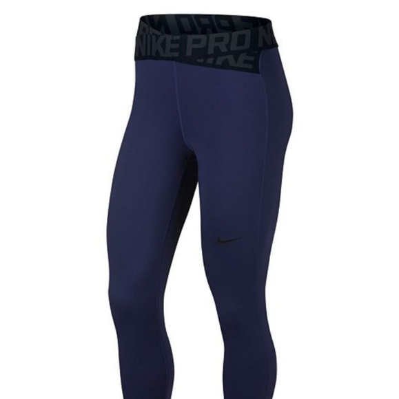 nike pro crossover waistband ankle leggings